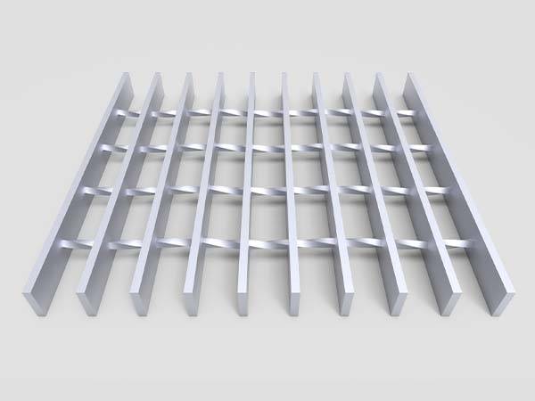 La barre de rapport rectangulaire de la grille en aluminium avec une surface simple est montrée.