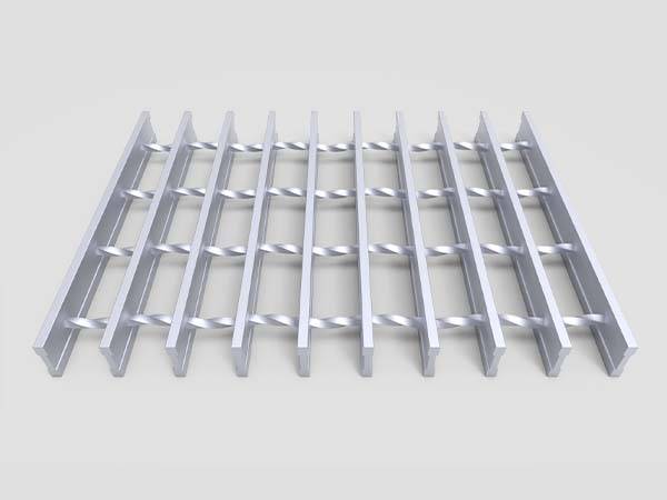 L'image montre la structure de la grille en aluminium de barre étampée d'I avec une surface simple.